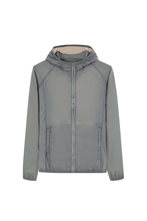 Womens Lightweight Waterproof Jacket Oversized Sun Protection Hoodie Outdoor Quick Dry Running Hiking Fishing Raincoat Thin Zip Up Softshell Outwear Windbreaker Jackets