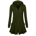 thumbnail image 1 of zfwon Womens Longline Hoodies Zip Up Tunic Jacket Lightweight Slim Fit Hooded Sweatshirt Drawstring Long Sleeve Plain Sweat Jacket Comfy Work Casual Coats with Large Pockets, 1 of 6