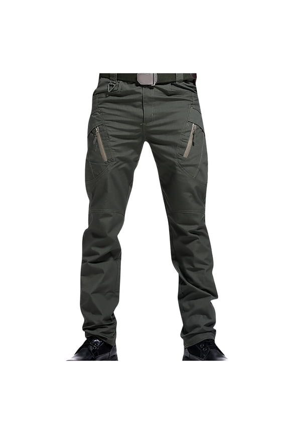 Work Trousers Men Oversized Button Zipper Multiple Pockets Solid Cargo Pants Gym Running Joggers Activewear Trousers Outdoor Training Sports Pants All Seasons