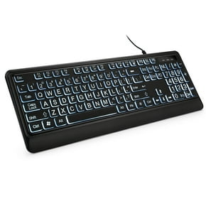 High Visibility Large Print Soft Touch Wired Keyboard - Black CST104LPY