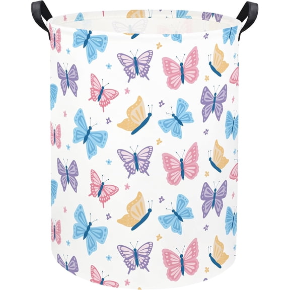 zhanyu-Butterfly Kids Laundry Basket Baby Hamper Toy Storage Bin for Boys Room Decor Baby Nursery Gift Baskets