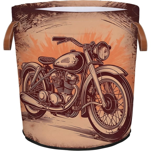 zhanyu-Motorcycle Laundry Basket Waterproof Collapsible Hamper With Handles Oxford Cloth Dirty Clothes Tote for Bathroom, Bedroom, Living Room