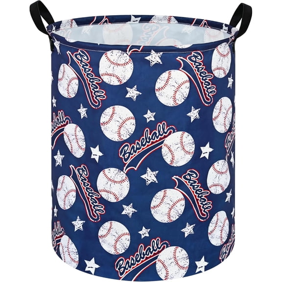 zhanyu-Round Kids Laundry Hamper Baby Clothes Storage Basket Fabric Material Storage Hamper Organization Basket, Balls Storage Bin, Toy Box,Gift Basket with Handles for Room