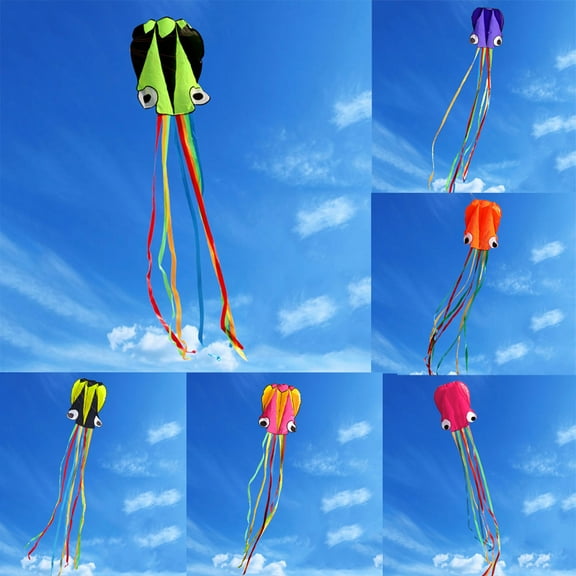 zhaomeidaxi Octopus Kite, 3D 4M Kite Long Tail Easy Flyer Kite Beach Kites People Adults Gift for Kids Easy To Fly, Kite, Kiteboarding Kite for Adults