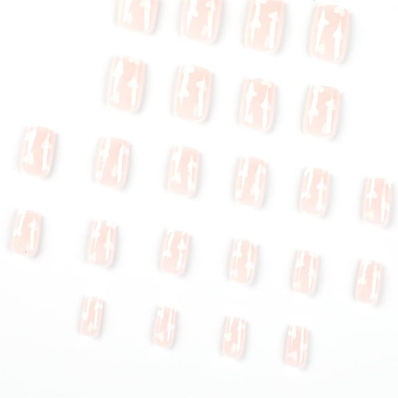 zheyiml Fake Nails Fake Nails with Designs Makeup Clearance Under 3.00 Heart Pre Ss On Nails Short Square 24Pcs Valentine's Day Pre Ss On Nails Nude Fak E Nails Heart Glue On Nails Acrylic Gel