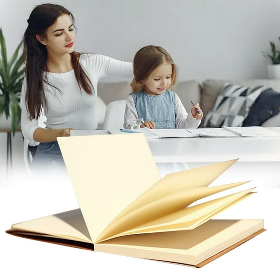 Vsontor Blank Notebook Hardcover Sketchbook Unlined Notebook 260 Pages 130 Sheets Paper 7.5X10.4 Inch Drawing Art Travelers Journal Ideal Gift Office Supplies Brown 26.5X19X1.5Cm/10.4X7.5X0.59Inch