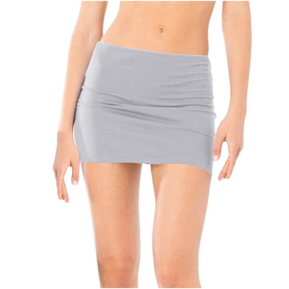 zhi Women's Fitted Mini Skirt - Casual Errands & Brunch Dates,Gray,S
