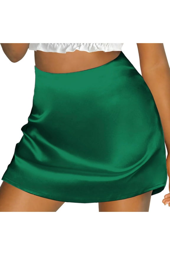 zhi Women's Fitted Mini Skirt - Quick Errands & Brunch Dates,Green,XL