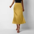 thumbnail image 1 of zhi Women's Flared Midi Skirt - Romantic Dates & Casual Gatherings，Yellow，L, 1 of 5