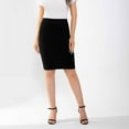 thumbnail image 1 of zhi Women's Pencil Midi Skirt - Office Casual & Daily Commute，Black，XXL, 1 of 6