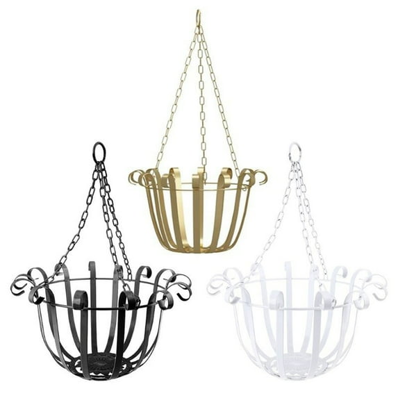 zhikuangxia Wall Hanging Iron Flowerpot Basket Hanger Planter Balcony Garden Home Decor
