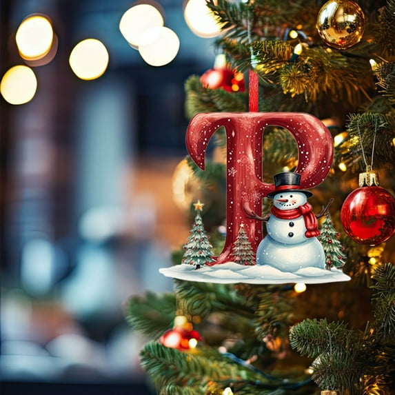 zhmrfg 26 Letters Christmas Tree Decoration Pendants - Personalized DIY Ornaments, Acrylic Alphabet Hanging Decor, Bright Colors for Tree, Home, and Holiday Customization, Perfect for a Vibe