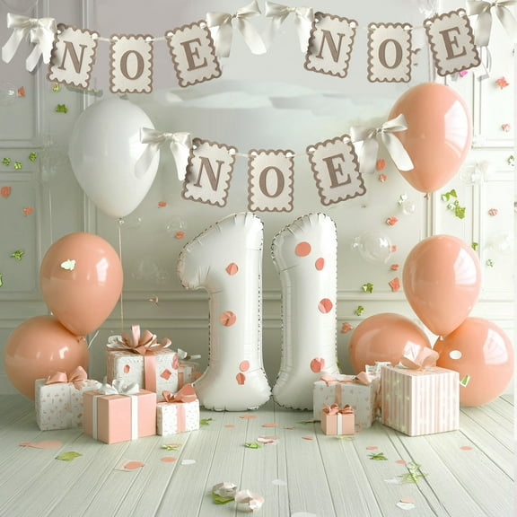 zhmrfg Children's Banners Party Decorations, Customizable ONE Letter Pull-Up Banner, Personalized Birthday Backdrop, Perfect for Special Occasions, Birthday Parties, Celebrations