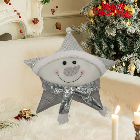 zhmrfg Christmas Pillow, Cute Snowman Print Holiday Cushion, Soft Cotton Decorative Throw Pillow for Sofa, Bedroom, Christmas Party Decor, Cozy Winter Gift for Friends and Family
