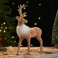 thumbnail image 1 of zhmrfg Christmas Reindeer Plush Figurine Ornament with Antlers for Table Shelf Window Adds Elegant Holiday Charm Festive Ambience for Indoor Outdoor Home Office Seasonal Decor, 1 of 6
