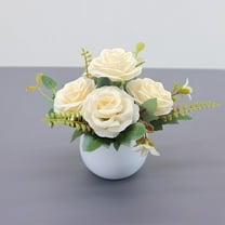 zhmrfg Decorative Fake Flowers, Simulation Plastic Bouquet for Dining Table Living Room, Realistic Dried Flowers for Home Office Decor Long-Lasting No-Water Care Perfect for Interior Arrangements