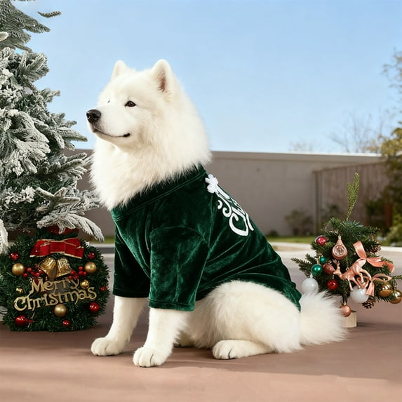 zhmrfg Dog Christmas Clothing, Red & Green Winter Pet Shirt for Medium and Large Dogs, Festive Puppy Fashion for Holidays, Birthdays, or Gatherings, Comfortable & Breathable Dog Holiday Wear