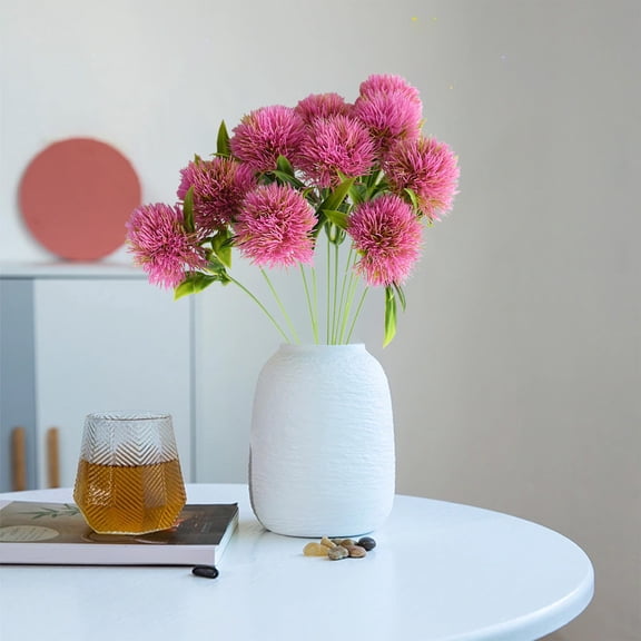 zhmrfg Faux Dandelion Bouquet Plastic Simulation Flowers, Blooming Fake Plants Realistic Branches Faux Arrangements with Vivid Petals, Wedding Party Table Vase Decorations for Office Living Room