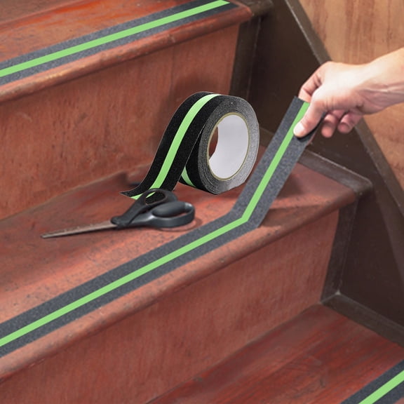 zhmrfg Glow in Dark Anti Slip Tape 2 Inch x 197 Inch Luminous Safety Grip Frosted Traction for Stairs Steps Floors Ramps Sidewalks, Holiday Safety Tape for Indoor Outdoor Christmas Party Decor