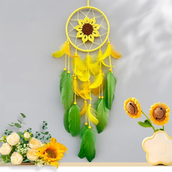 zhmrfg Glow in the Dark Crystal Dreamcatcher Wall Hanging for Bedroom Living Room Office Boho Home Decorations Unique Colorful Feathers and Orb Accent for Feng Shui Room Decor