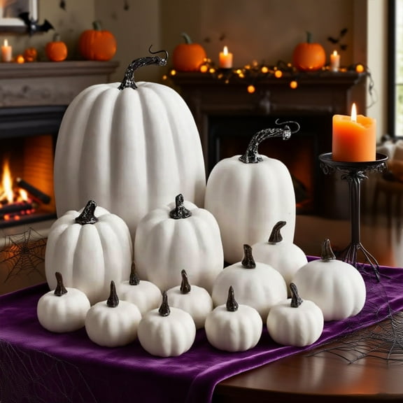 zhmrfg Halloween Pumpkin Model Set Christmas Decoration Foam Pumpkin Scene Ornament Seasonal Display DIY Home Party Table Top Decor Spooky Halloween Warm Xmas Holiday Theme Reusable