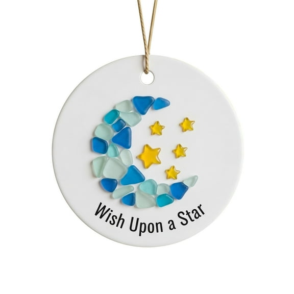 zhmrfg Heart-Shaped Sea Glass Friendship Ornament Acrylic Handmade Hanging Christmas Decor for Living Room Bedroom Office Meaningful Keepsake Gift for Family Friends Holiday Celebration Display