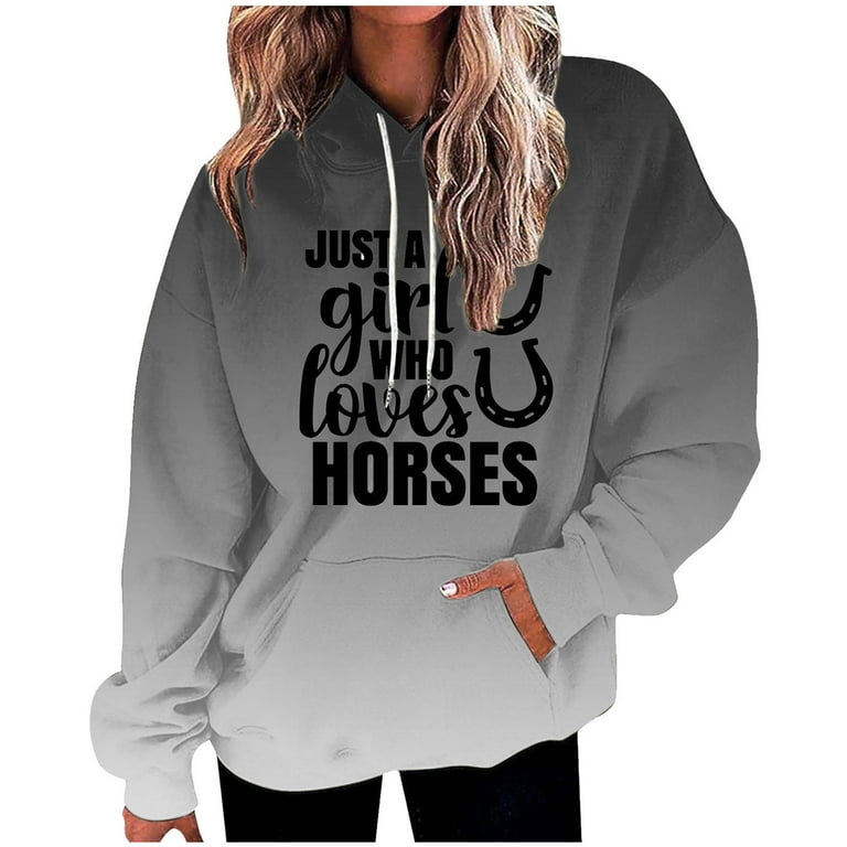 zhmrfg Just A Girl Who Loves Horses Horse Girls Hoodies Women Gift