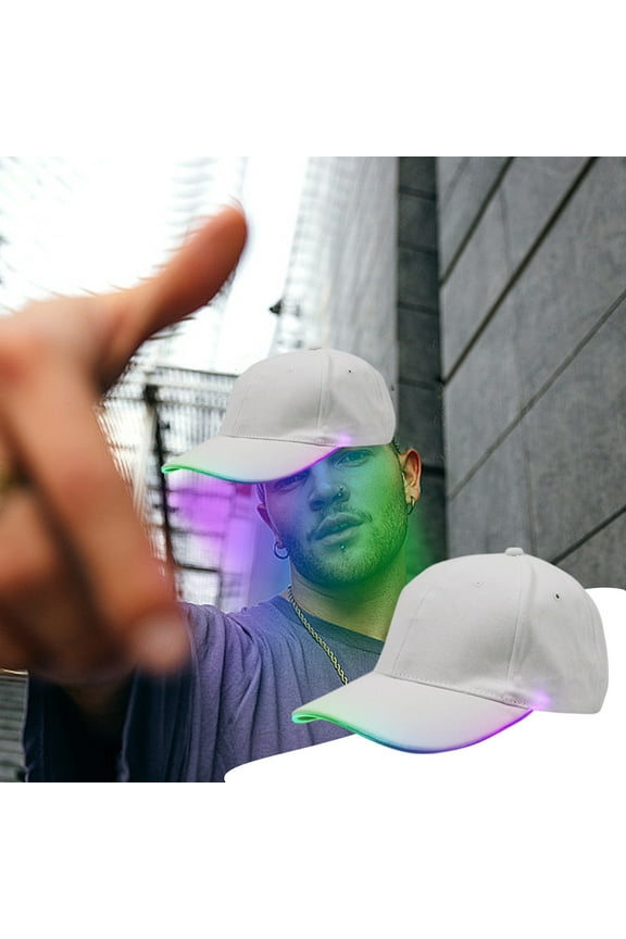 LED Hat Baseball Cap Light Up Glow in Dark Adjustable Flashing Party Hat Luminous Festival Accessory Decorative Cap for Concert Club Stage Performance Birthday Rave Christmas Halloween Decor