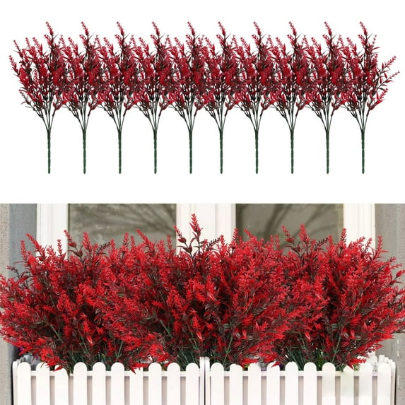 zhmrfg Outdoor Artificial Plants, 10 Pcs Hanging Greenery for Garden, Porch, and Home Decor, Multi-Color Fake Flowers for Weddings, Farmhouses, Terraces, and Outdoor Spaces
