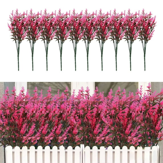 zhmrfg Outdoor Artificial Plants, 10 Pcs Hanging Greenery for Garden, Porch, and Home Decor, Multi-Color Fake Flowers for Weddings, Farmhouses, Terraces, and Outdoor Spaces
