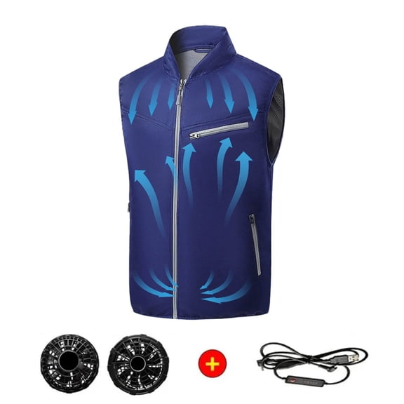 zhmrfg Outdoor Cool Jacket with Fan for Men Women Breathable UPF Fabric Waterproof Sun Protection Three Speed Adjustable Lightweight Comfortable Summer Cooling Clothing with USB Powered Fan System