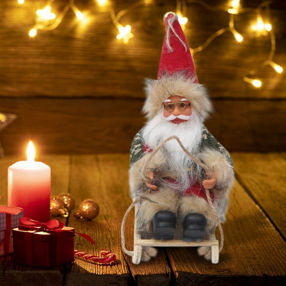zhmrfg Santa Claus Doll Christmas Decoration, Vintage Old Man Ornament, Tabletop Holiday Decor, Perfect for Christmas Party, Shelf, Office Decoration, Charming Gift Idea for Holiday Season