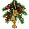 thumbnail image 1 of zhmrfg Set Of 3 Christmas Brass Cow Hanging Bells, Iron (Brass Coating) Shabby Style Bells Rope-Connected, Crisp Wind Sound Decor for Doorways Fireplaces Walls Christmas Home Festive, 1 of 5