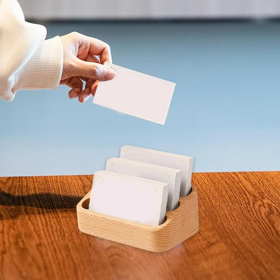 zhmrfg Solid Wood Business Card Holder High-End Desk Organizer for Office Restaurant Hotel, Sleek and Refined Storage, Office Decor for Professional Spaces and Client Interactions