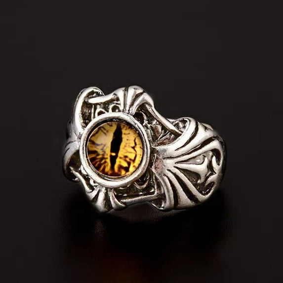 zhmrfg Vintage Adjustable Open Ring Gothic Retro Pattern Fashion Jewelry Unique Statement Accessory For Women Men Concert Party Halloween Valentine Gift Antique Inspired Ring