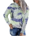 thumbnail image 1 of zhmrfg Women's Tie Dye Hoodies Cute Color Block Long Sleeve Drawstring Sweatshirts Lightweight Pullover Shirts Tops with Pocket Comfy Fall Fashion 2024, 1 of 2