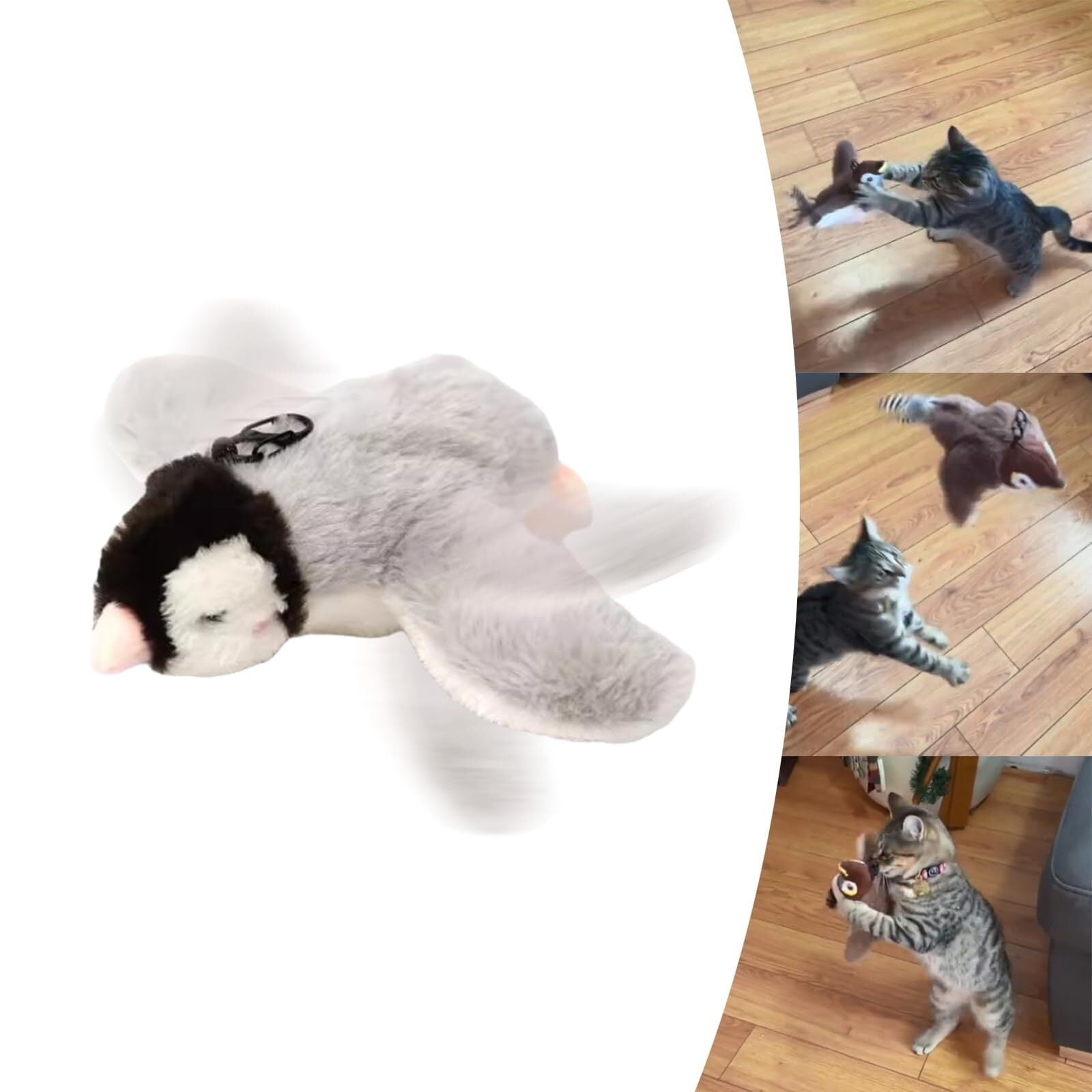 Giocattolo Per Gatti Uccellino Volante - Ali Che Sbattono, Interattivo, Ricaricabile USB, Con Erba Gatta - Foto 4