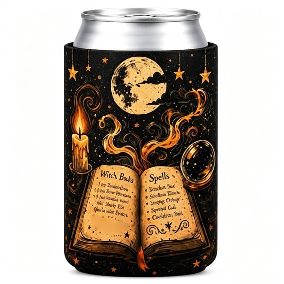 zhonghuaying 1 Pack Halloween Assorted Pattern Printed Can Cooler Sleeve Pack, Stretchable Beverage Can Protective Cover with Themed Outer Print for Daily Drink Temperature Holding