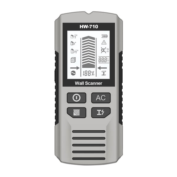 zhonghuaying 1 Pack Multi-Function Wall , Handheld Stud Finder, Digital Scanner for Metal and Live AC Wires Silver