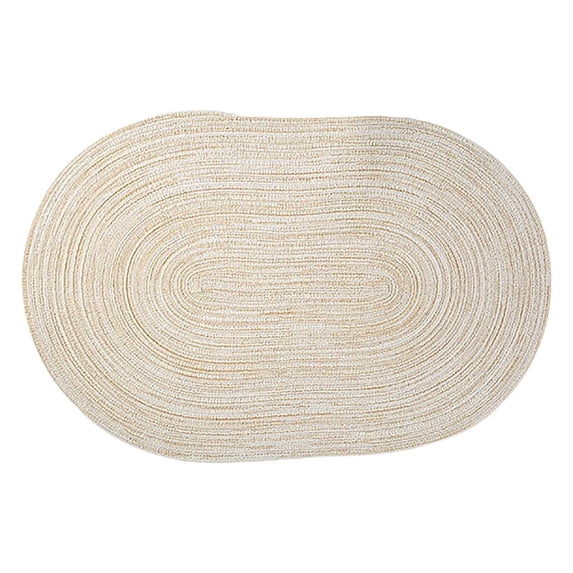 zhonghuaying 1 Pack Oval Woven Placemat, Natural Fiber Dining Table Mat for Kitchen & Everyday Use White