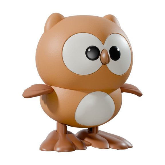 zhonghuaying 1 pack Bouncing Owl Shaped Movable Unit Rounded Two Large Eye Contrast Belly Area Design Automatic Wiggle Limbs Interactive Tabletop Display Ornament Model F
