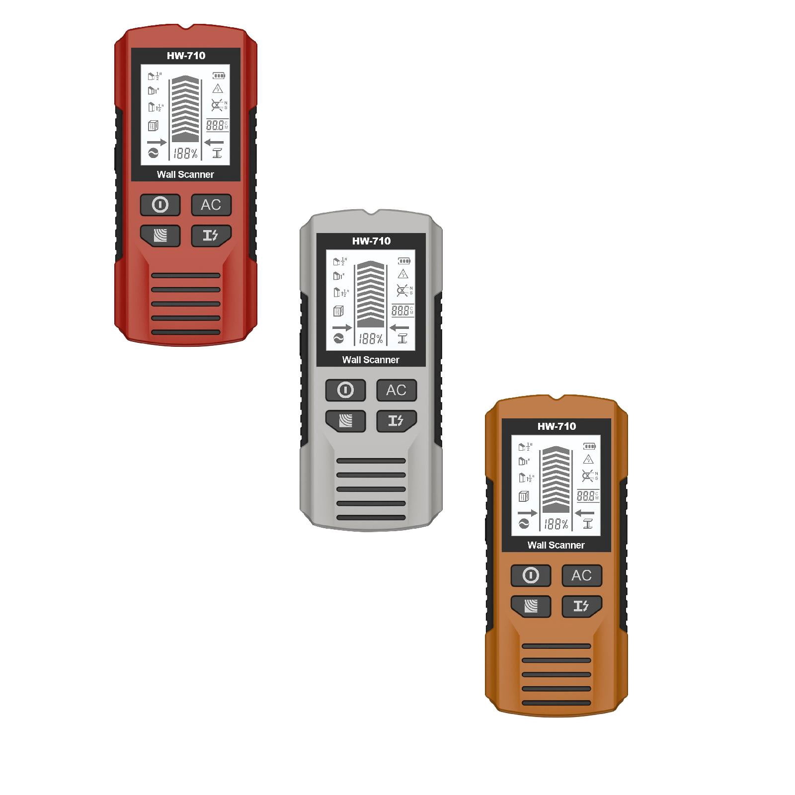 zhonghuaying 3 Pack Multi-Function Wall Detector, Handheld Stud Finder, Digital Scanner for Metal and Live AC Wires