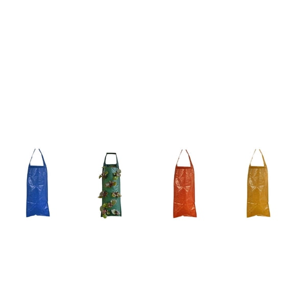 zhonghuaying 4 Pack Orange Breathable Nursery Grow Bag, 8-Gallon Hanging Cultivation Pouch with Handles, for Garden and Outdoor Use Set A