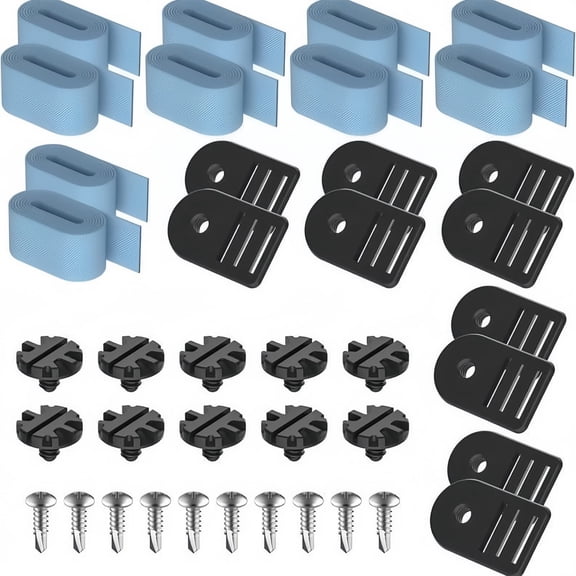 zhonghuaying 40 Pack Pool & Shade Tarp Fastener Kit, Adjustable Strap Anchoring Hardware Set with Mount Screws for Outdoor Cover Sheet Securing Installation (Set A)