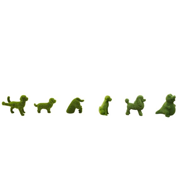 zhonghuaying 6 Pack Dog Figurine Garden Ornament, Flocked Animal Statues in Assorted Poses for Outdoor & Yard Landscaping Set A (ABCDFG)
