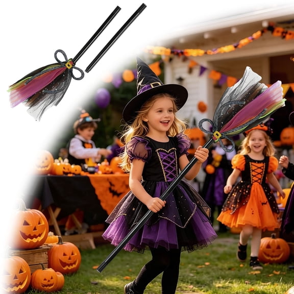 zhonghuaying 80cm Halloween Witch Style Stick Prop, Layered Sheer Mesh Tassel Top Stick Accessory For Seasonal Outfit Matching & Gathering Scene Ornament Supply A