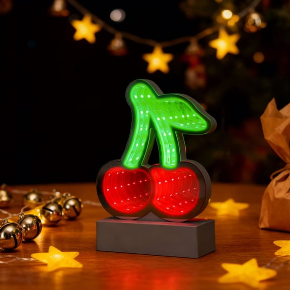 zhonghuaying Assorted Contoured Cutout LED Table Lamp Set Tunnel Internal Light Effect Flat Profile Stand Base Glow Light for Christmas Indoor Holiday Tabletop Interior Lighting Unit D