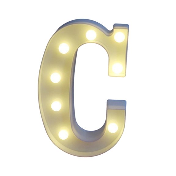 zhonghuaying Block Letter C LED Sign Light Recessed Round Bulb Layout Hollow Back Profile Freestanding Glow Lamp For Holiday Indoor Tabletop & Wall Mount Layout Lighting Unit