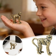 zhonghuaying Brass monkey Statue Small Desktop Decor Retro Indoor Tabletop monkey Ornament Animal Figurine for Office Study Home Collectible Craft Decoration-Style F