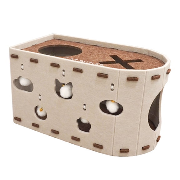 zhonghuaying Cat Scratch Board Cat Integrated Wear Scratch Shavings Cat Drill Hole Cat Board Toy